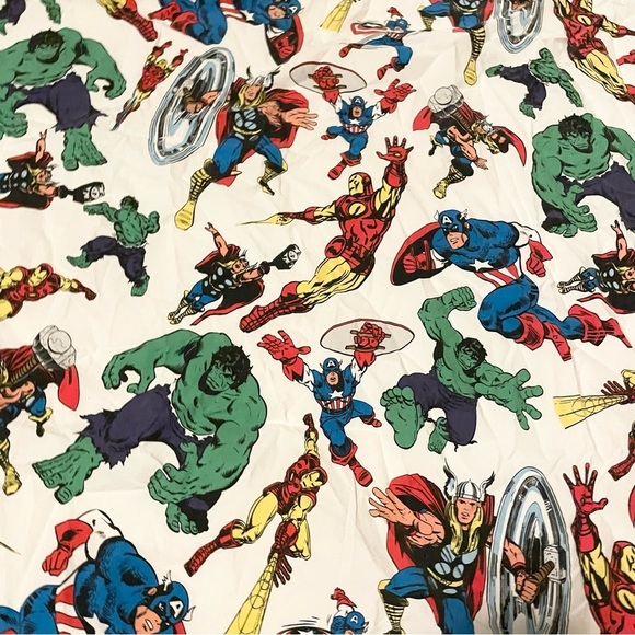 Pottery Barn Kids Marvel Comics Hero Twin Flat Sheet Hulk Captain America - Picture 3 of 16